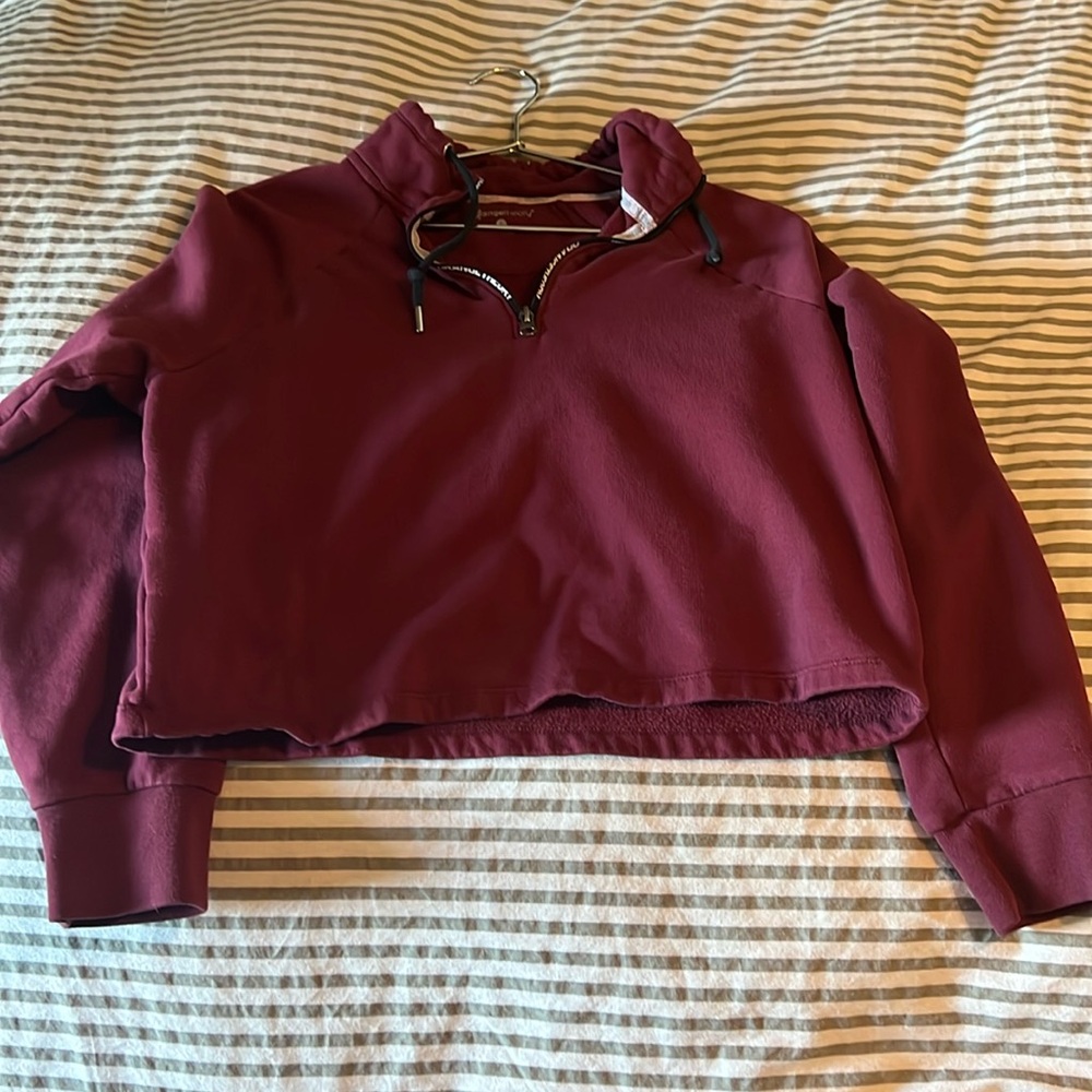 Orangetheory Maroon Quarter-Zip Crop top